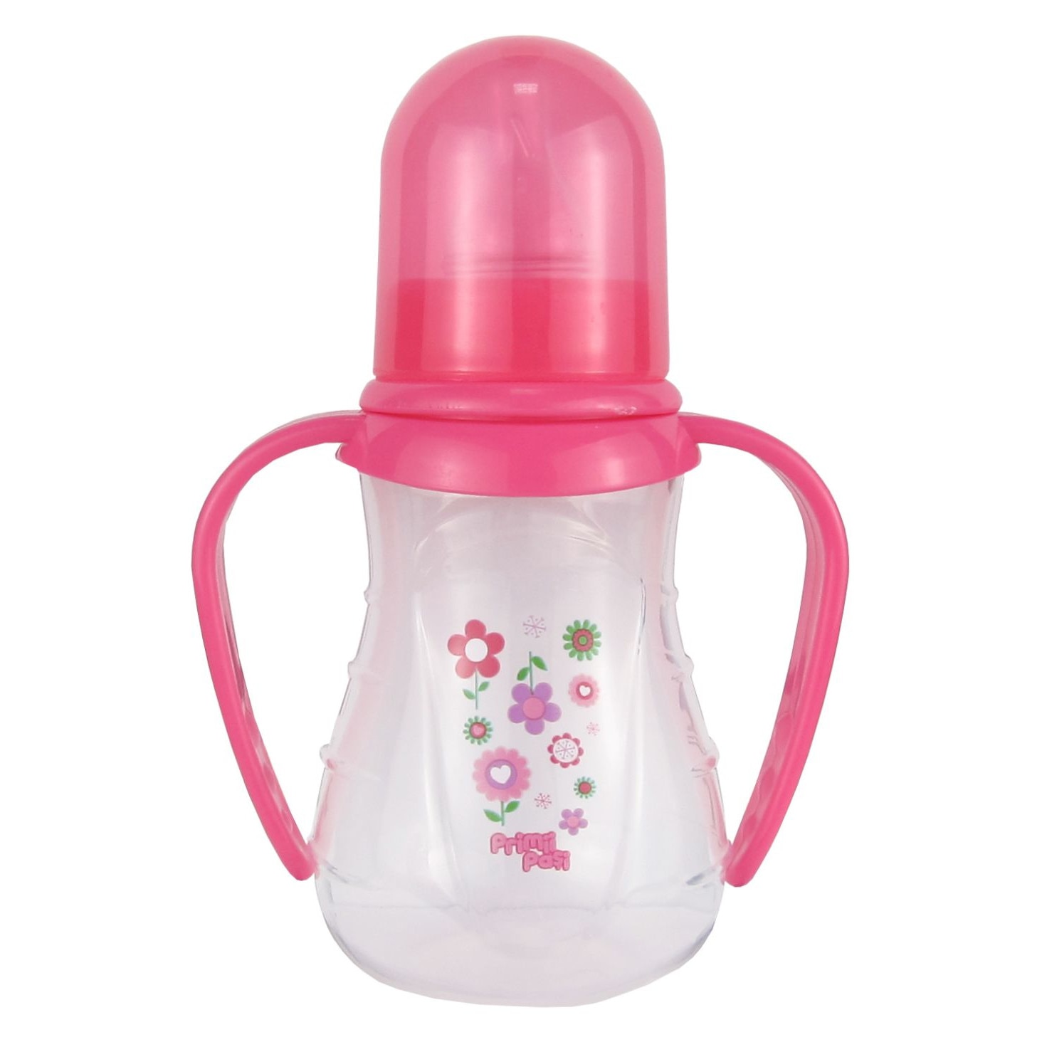 Biberon cu manere decorat 150 ml, Primii Pasi, R0155 roz