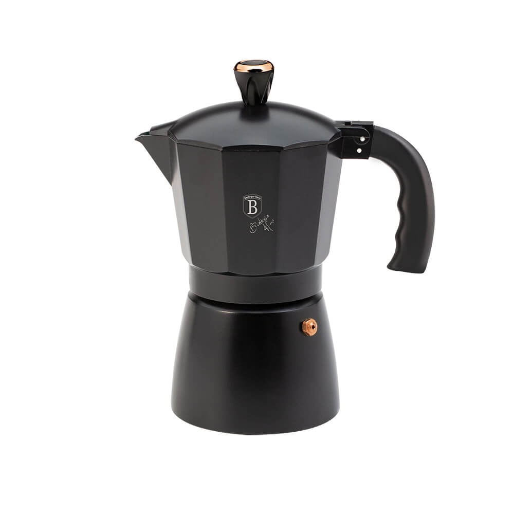 Espressor cafea pentru aragaz (Cafetiera) 6 cesti Black Rose Gold Line Berlinger Haus BH 1974