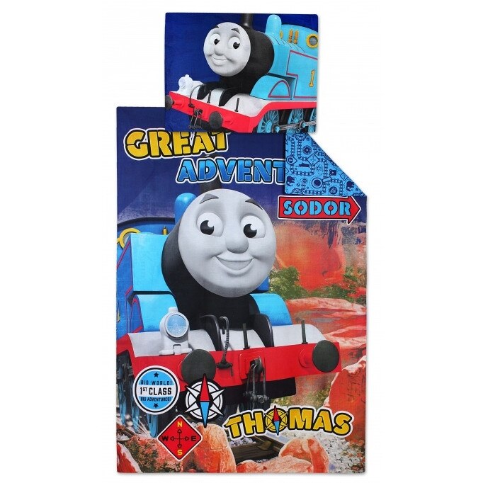 Lenjerie de pat, pentru copii, Thomas & Friends, 140 x 200 cm cearceaf pilota, 70 x 90 cm fata de perna, 100% bumbac