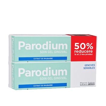 Pachet 2 x Gel gingival Parodium pentru gingii sensibile, 50 ml Pachet 2 x Gel gingival Parodium pentru gingii sensibile, 50 ml