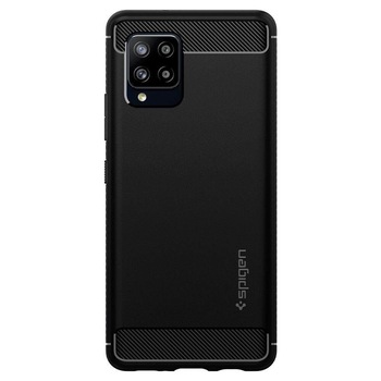 Husa Antisoc Spigen Rugged Armor pentru Samsung Galaxy A42 5G, Negru Mat Husa Antisoc Spigen Rugged Armor pentru Samsung Galaxy A42 5G, Negru Mat