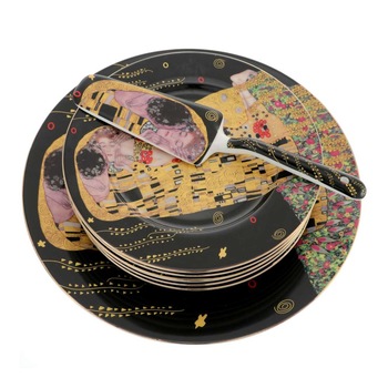 Set Farfurii Gustav Klimt Sarutul 8 Piese Set Farfurii Gustav Klimt Sarutul 8 Piese