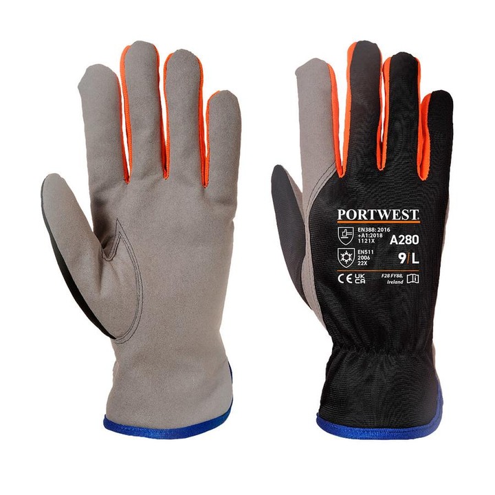 Portwest Wintershield kesztyű fekete/narancs, XL-es méret
