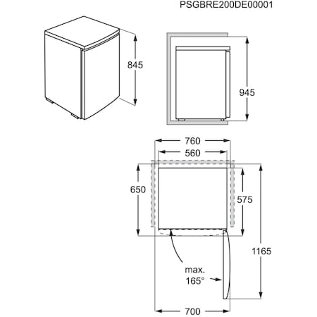 Frigider cu o usa Electrolux LXB1AE13W0, 132 l, Clasa A++, OptiSpace, H 85 cm, Alb