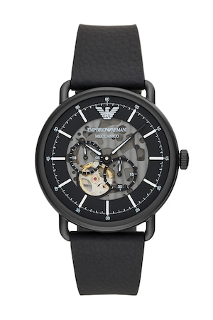 Emporio Armani, Автоматичен часовник с видим механизъм, Черен