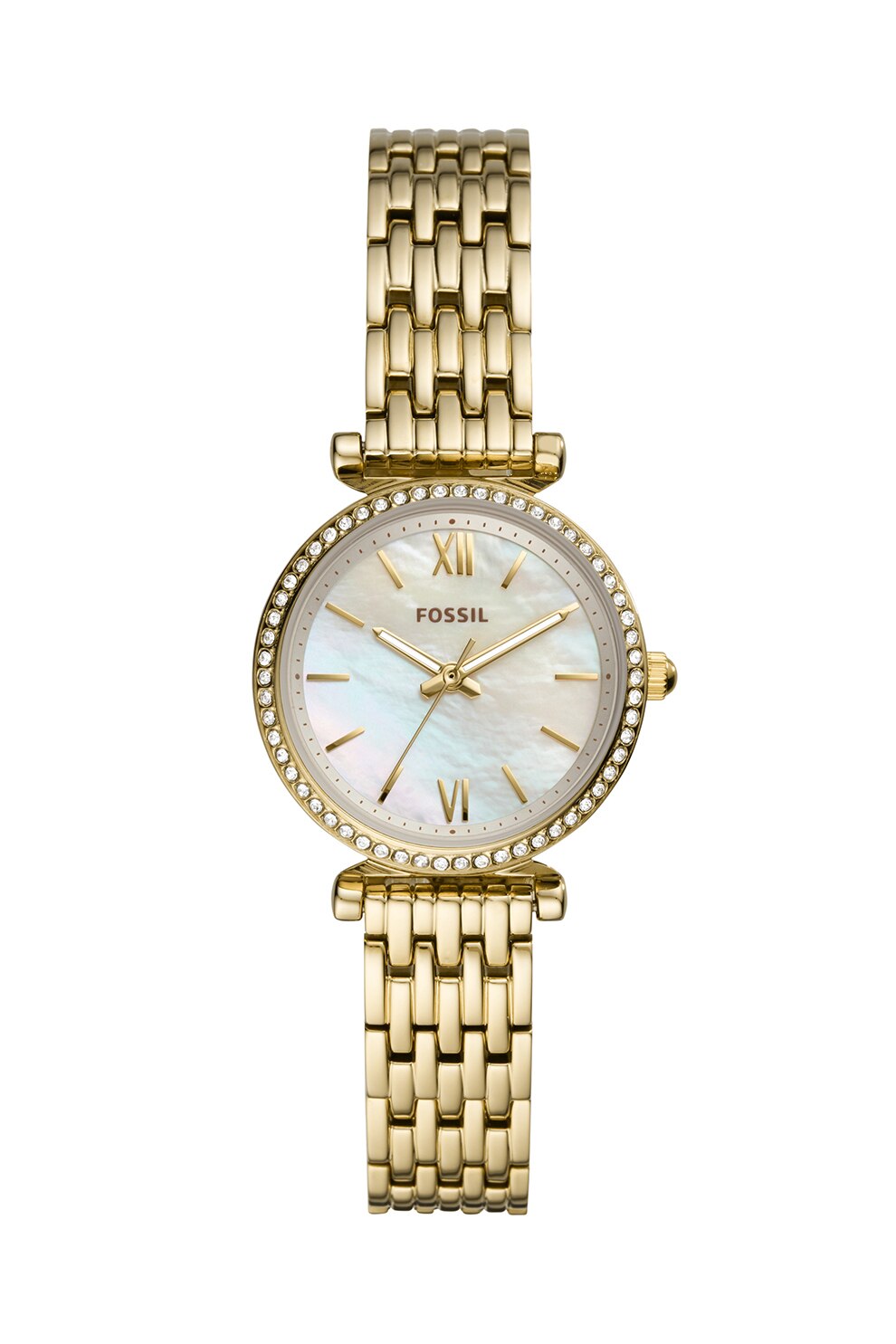 Fossil, Ceas analog cu cadran Mother of Pearl, Auriu