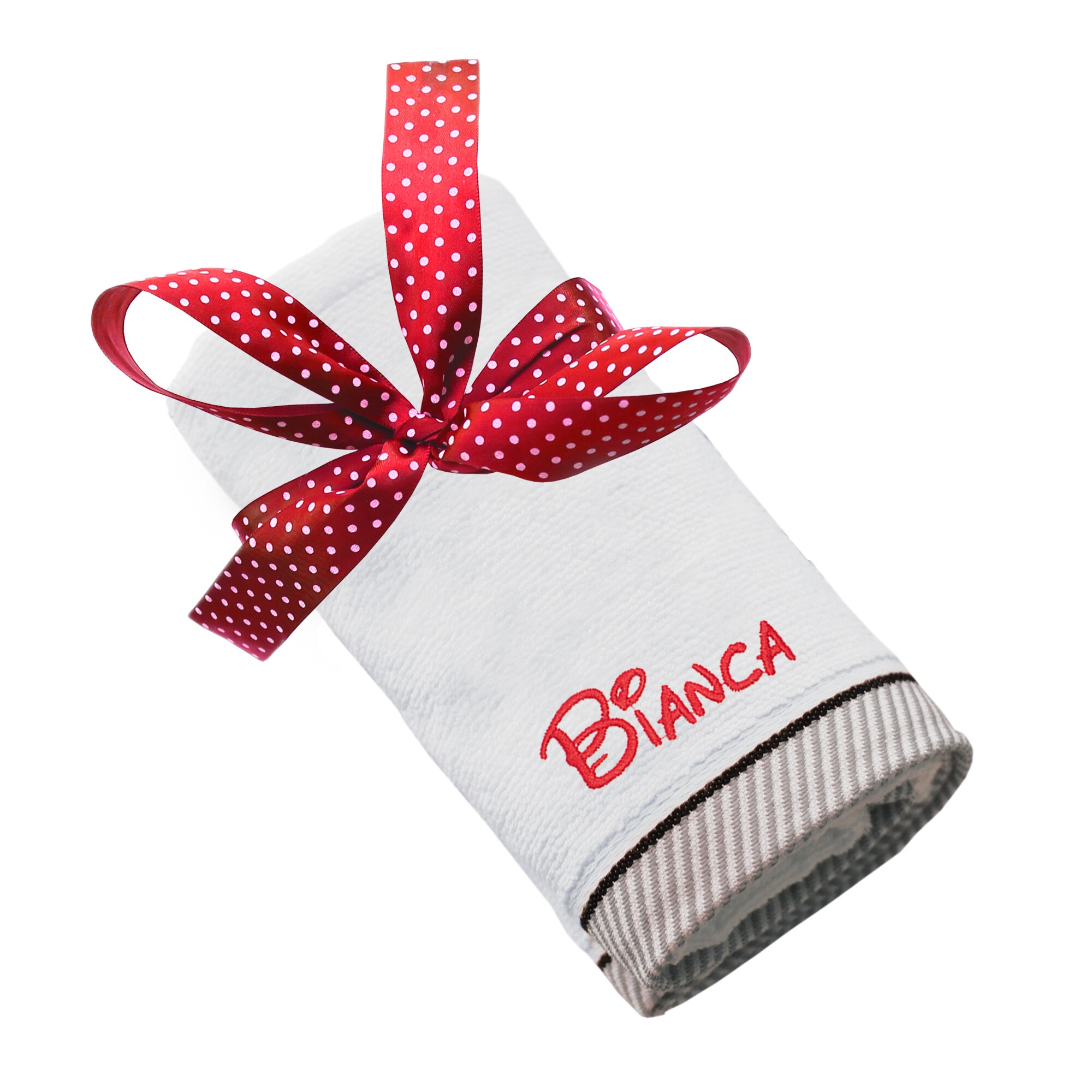 Prosop copii, LWS, bumbac, brodat, model nume Bianca, 30x50 cm