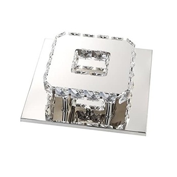 Lustra LED 776001, 12W, 220V, E27, Din otel inoxidabil si cristal, 20 x 20 x 8 cm, Argintiu Lustra LED 776001, 12W, 220V, E27, Din otel inoxidabil si cristal, 20 x 20 x 8 cm, Argintiu