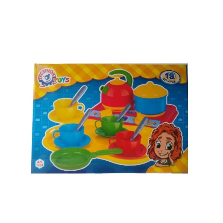 Сервиз за хранене, Technok Toys, Многоцветен, 19 части, + 3г