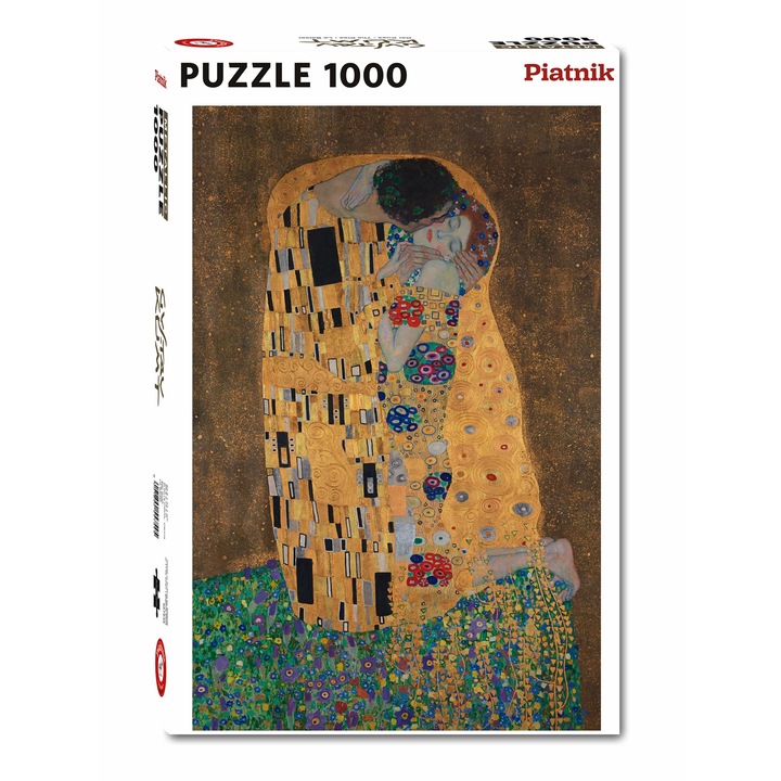 Fémes puzzle, Piatnik, Gustav Klimmt - A csók, 1000 darab, mérete 68 x 48 cm