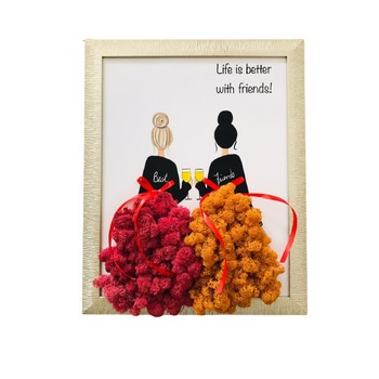 Tablou cu licheni Best Friends 30 cm x 40 cm Tablou cu licheni Best Friends 30 cm x 40 cm