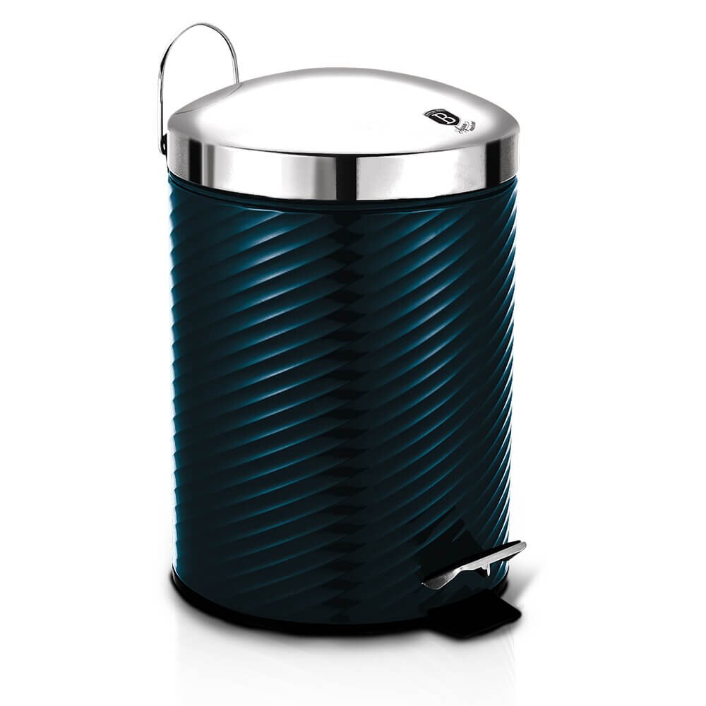Cos de gunoi cu pedala din otel inoxidabil 5L Aquamarine Metallic Collection Berlinger Haus BH 6434