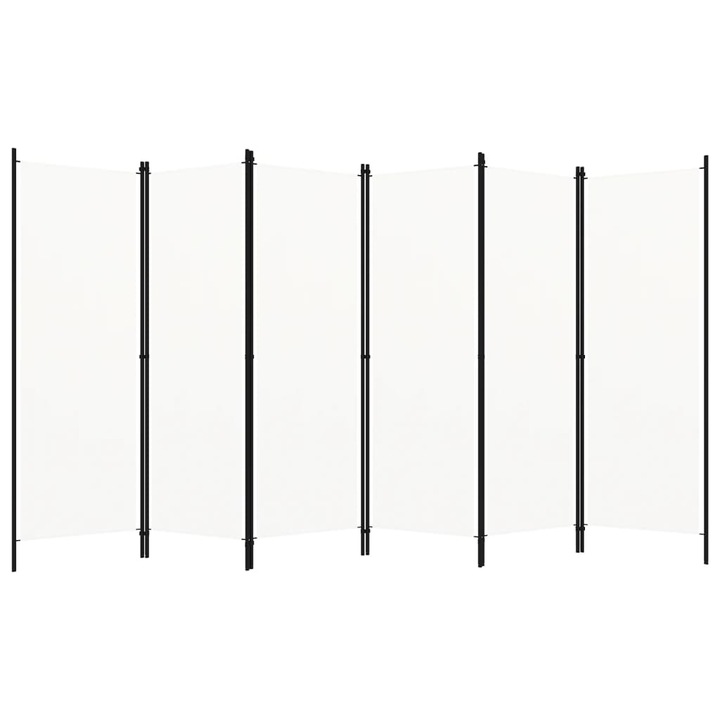 Параван за стая vidaXL, 6 панела, бял, 300x180 cм