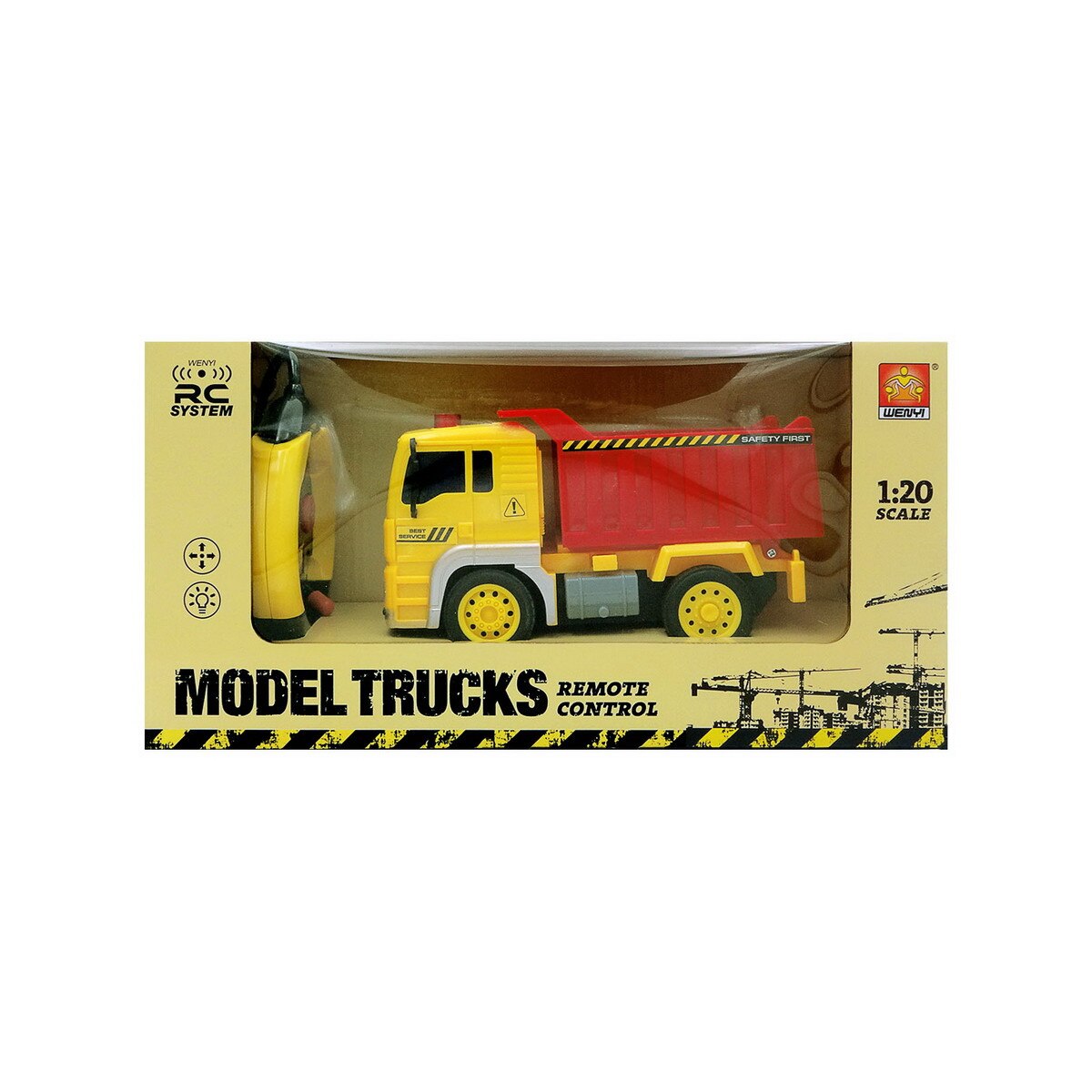 Basculanta cu radiocomanda cu lumini scara 1 la 20 - Wenyi Galben, Rosu, Multicolor