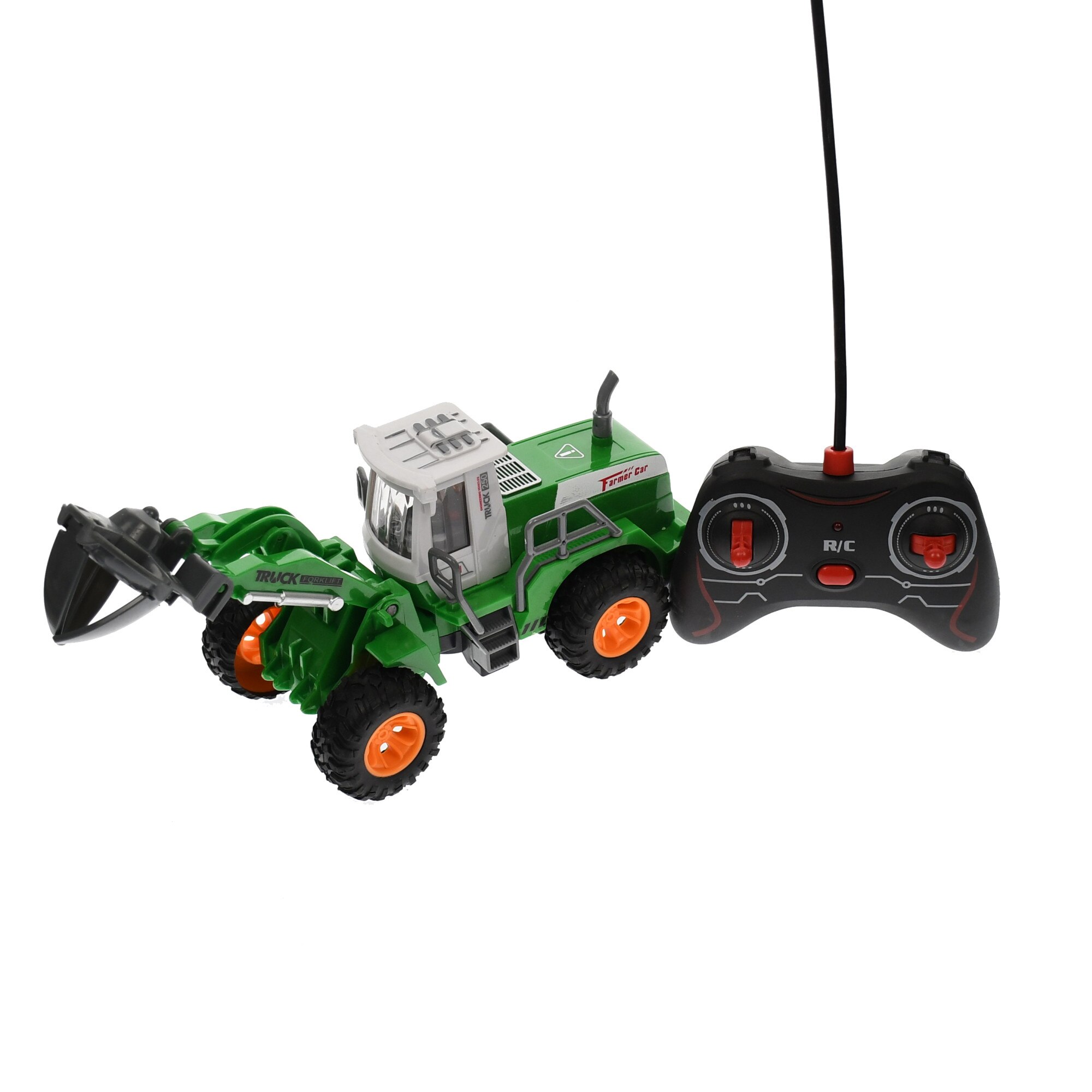 Utilaj de jucarie cu telecomanda, verde, cu sunete si luminte - JC164