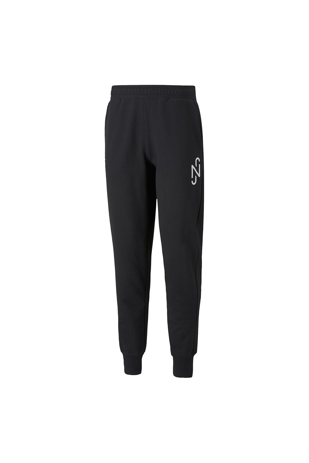 Puma, Pantaloni sport cu insertii elastice pe glezne NJR 2.0, Negru/Alb