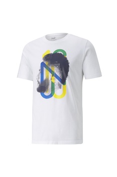 Puma, Tricou cu imprimeu Neymar Jr Future, Alb/Albastru/Galben Puma, Tricou cu imprimeu Neymar Jr Future, Alb/Albastru/Galben