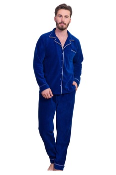 Pijama barbati din Poliester,Enki,set,albastru inchis Pijama barbati din Poliester,Enki,set,albastru inchis