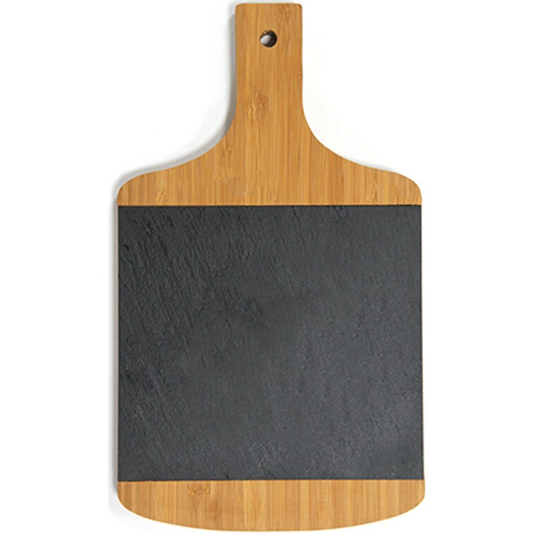 Platou prezentare dreptunghiular RAKI cu maner bambus cu piatra mica 33x19xh1,9 cm