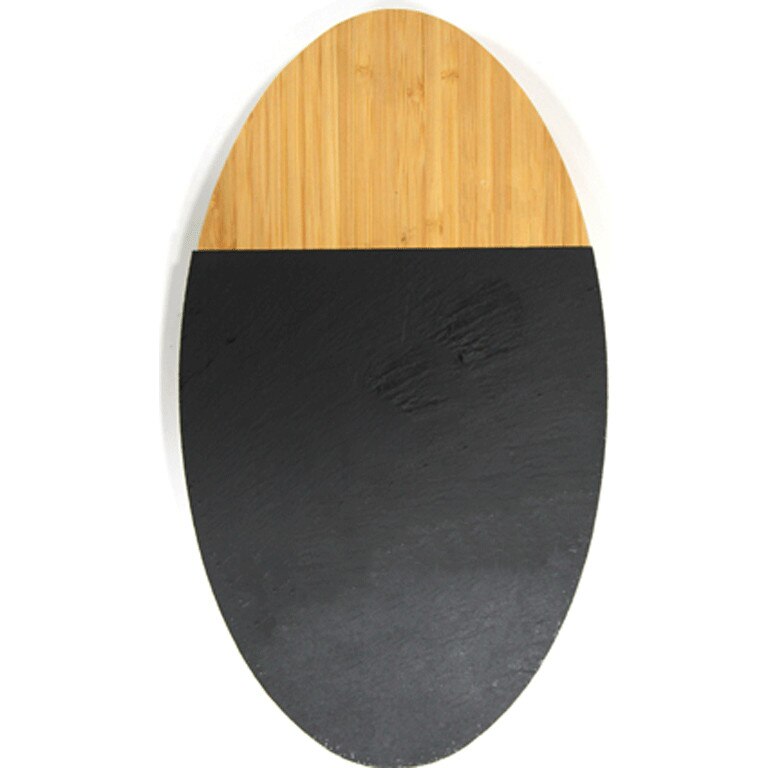 Platou prezentare oval bambus RAKI cu piatra mica 26x15xh1,9 cm