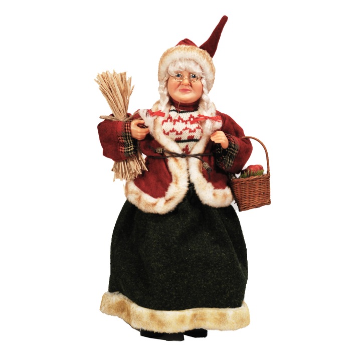 Doamna Mos Craciun model clasic, aspect traditional, 50 cm