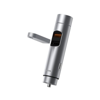 Incarcator Auto Modulator Fm Audio Bluetooth Mp3 Baseus, 2 X Usb 3a 18w Quich Delivery 3.0, Silver Incarcator Auto Modulator Fm Audio Bluetooth Mp3 Baseus, 2 X Usb 3a 18w Quich Delivery 3.0, Silver