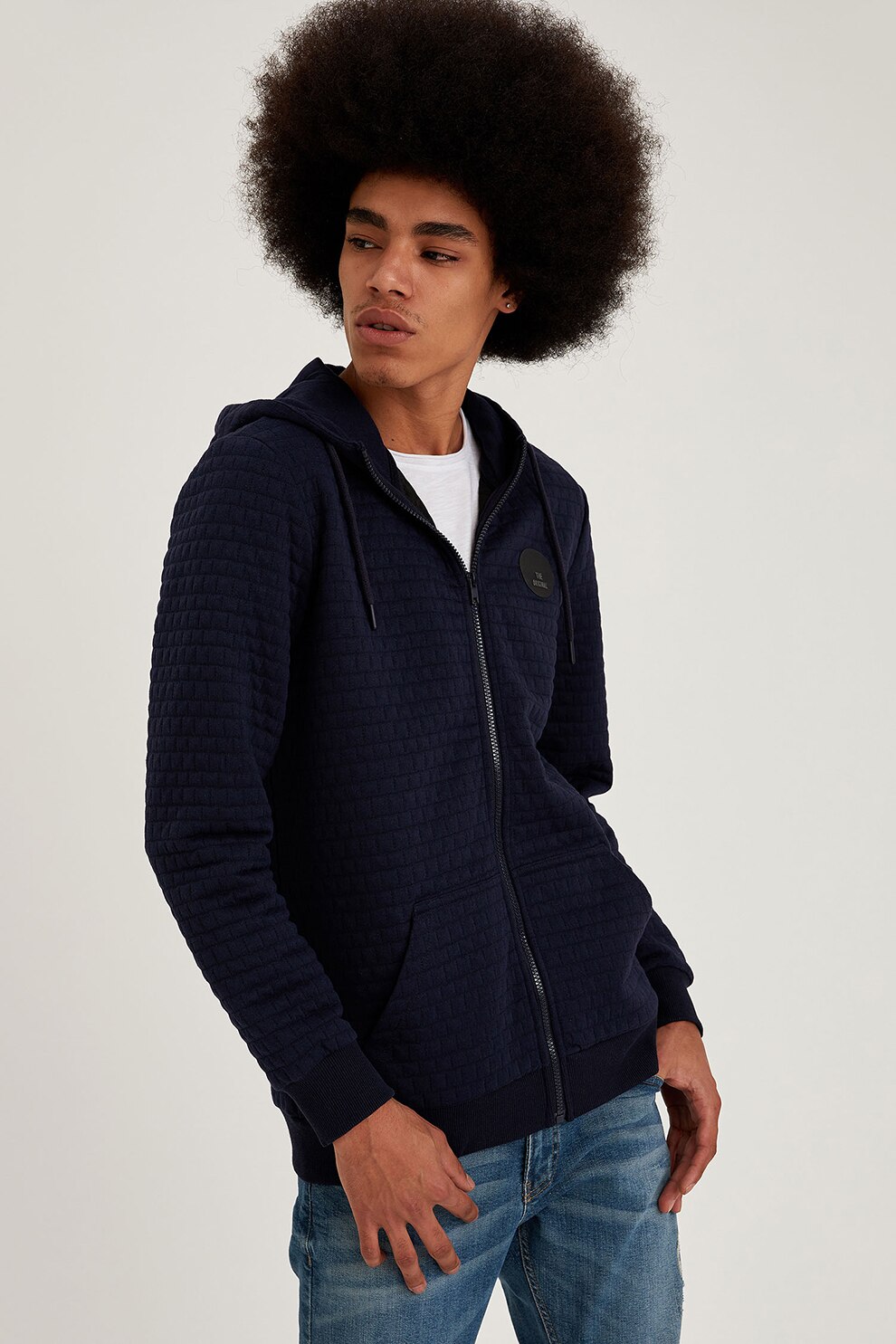 DeFacto, Hanorac cu fermoar si snur, Bleumarin