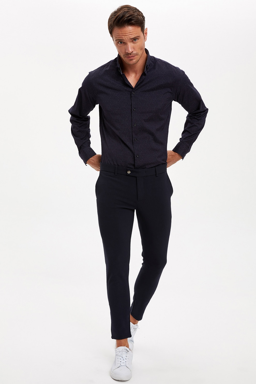 パンツ kcma DeFacto, Pantaloni sport conici cu snur, Gri deschis, S