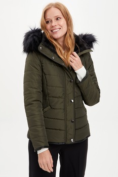 DeFacto, Geaca scurta usoara, Verde militar/Negru DeFacto, Geaca scurta usoara, Verde militar/Negru