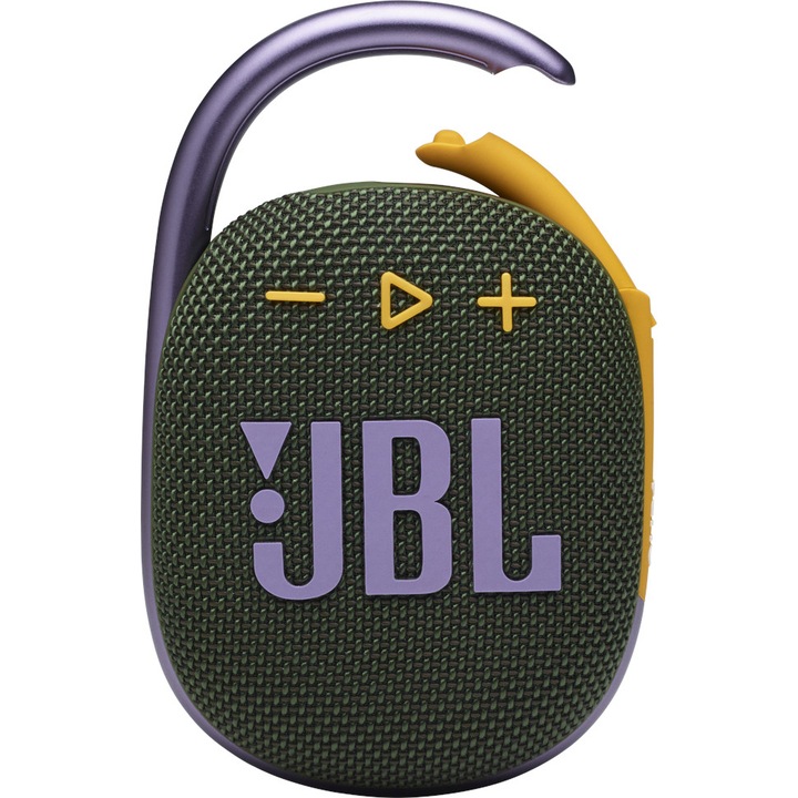 Преносима тонколона JBL Clip 4, Bluetooth, IP67, 10 ч, Зелен/Лилав