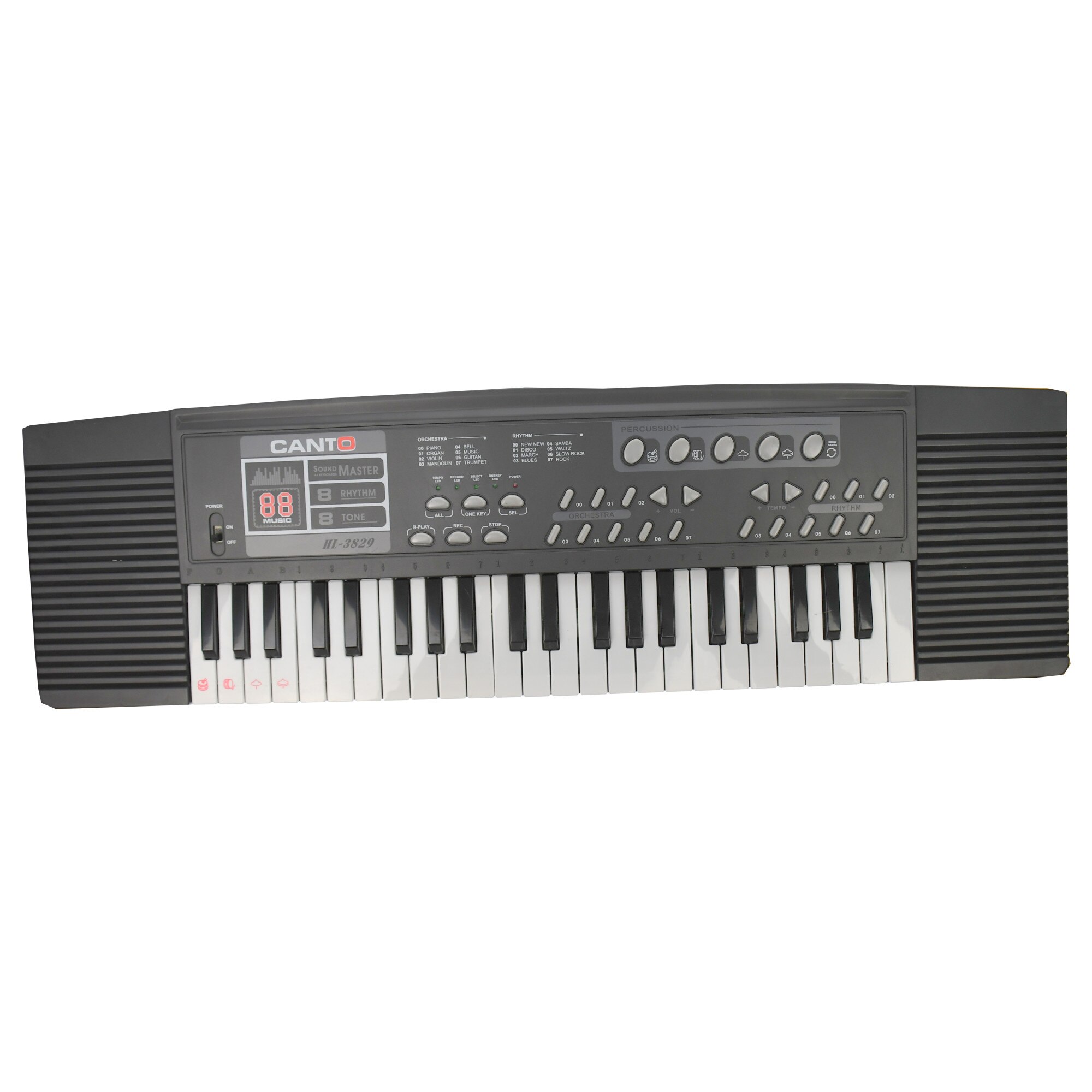 Orga de jucarie, cu microfon, multifunctionala, 75 cm, neagra - HL3829