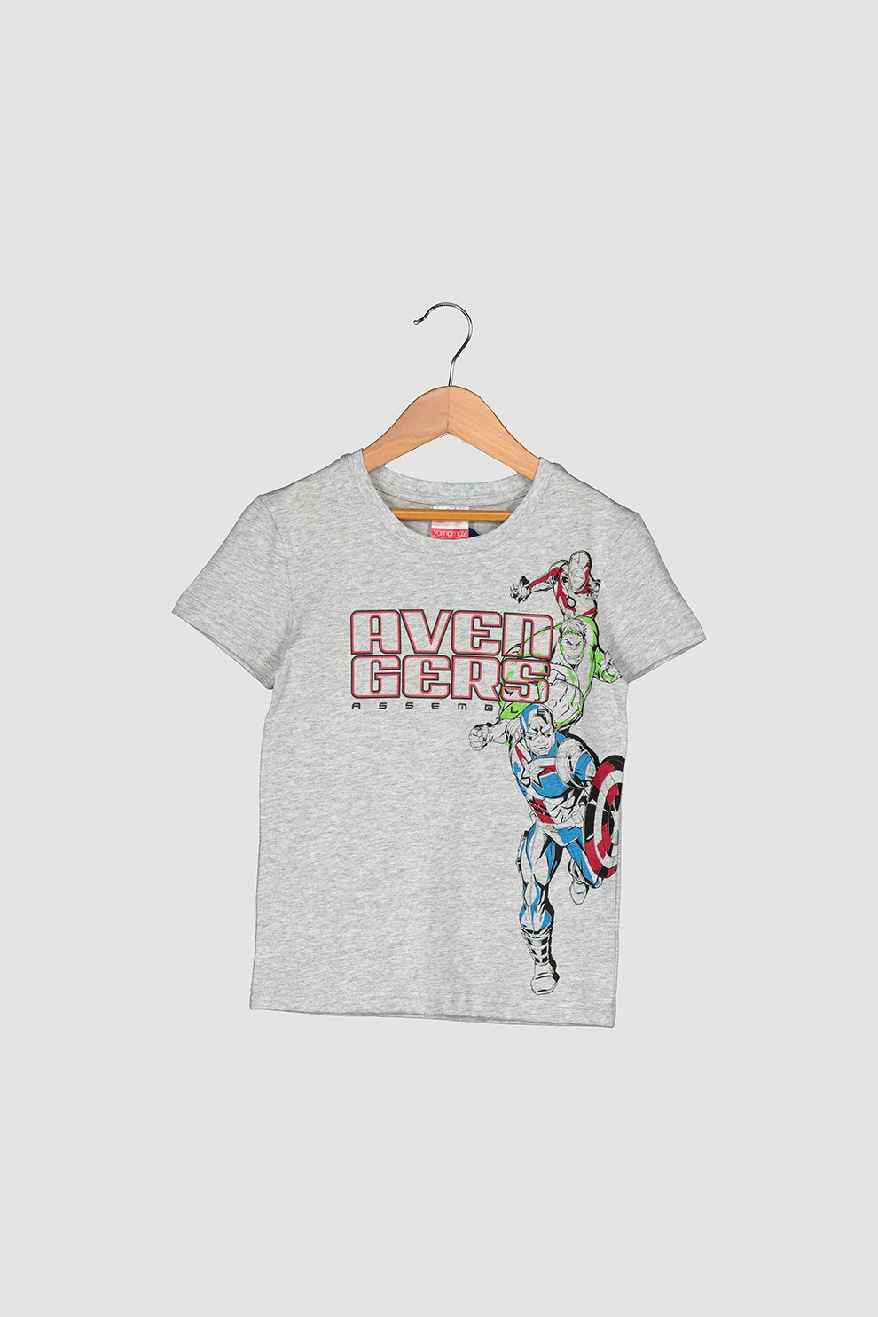 Yamamay, Tricou de pijama cu imprimeu grafic, Gri deschis/negru/albastru, 140-152 CM