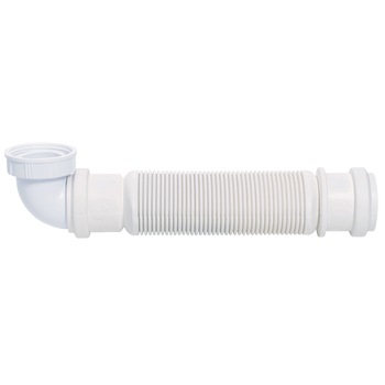 Sifon flexibil pentru lavoar, Wirquin Senzo, alb, plat, 1 Sifon flexibil pentru lavoar, Wirquin Senzo, alb, plat, 1