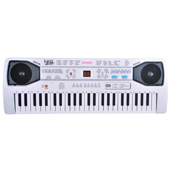 Sintetizator pentru copii cu 49 de taste, Ecran LED, microfon, 3+ ani, Multicolor Sintetizator pentru copii cu 49 de taste, Ecran LED, microfon, 3+ ani, Multicolor