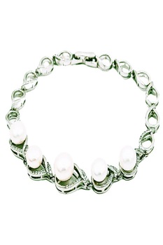 Bratara dama Argint 925 cu perle, Alb - Argintiu, 19.5 x 0.7 x 1 cm Bratara dama Argint 925 cu perle, Alb - Argintiu, 19.5 x 0.7 x 1 cm