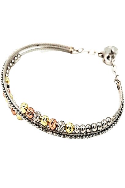 Bratara dama Ag 925, Argintiu / Auriu