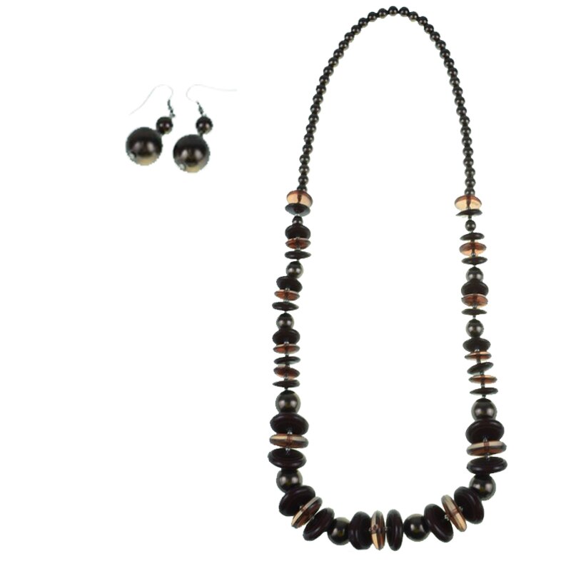 Set 2 piese colier si cercei din margele 80 cm Mini Junior GB-7, Multicolor