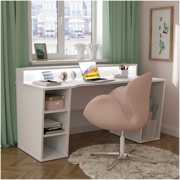 Birou Kring Juego, 160x91x72 cm, culoare alb, include LED Birou Kring Juego, 160x91x72 cm, culoare alb, include LED