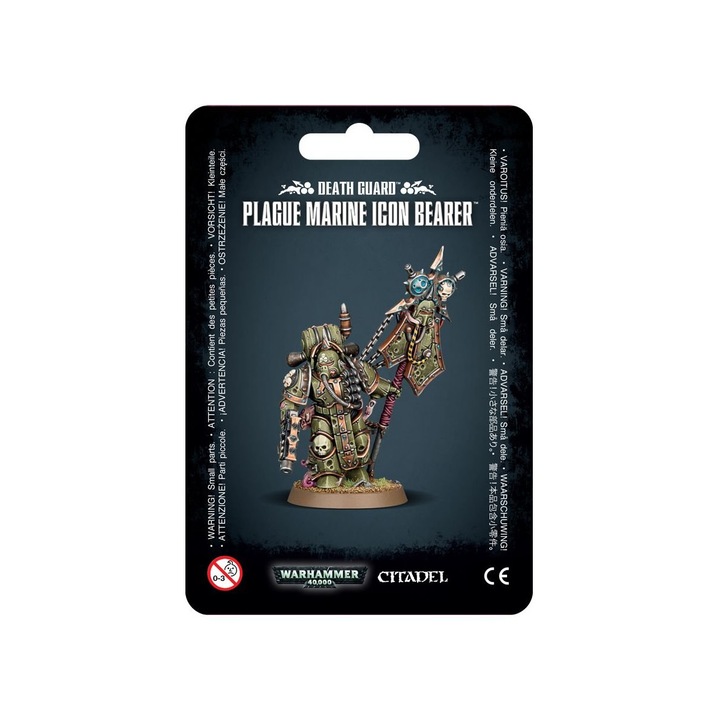 Warhammer40k, Games Workshop, Death Guard Plague Marine Icon Bearer Miniatures Pack