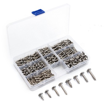 Set 340 bucati suruburi autofiletante cu cap rotund, 8 dimensiuni Set 340 bucati suruburi autofiletante cu cap rotund, 8 dimensiuni