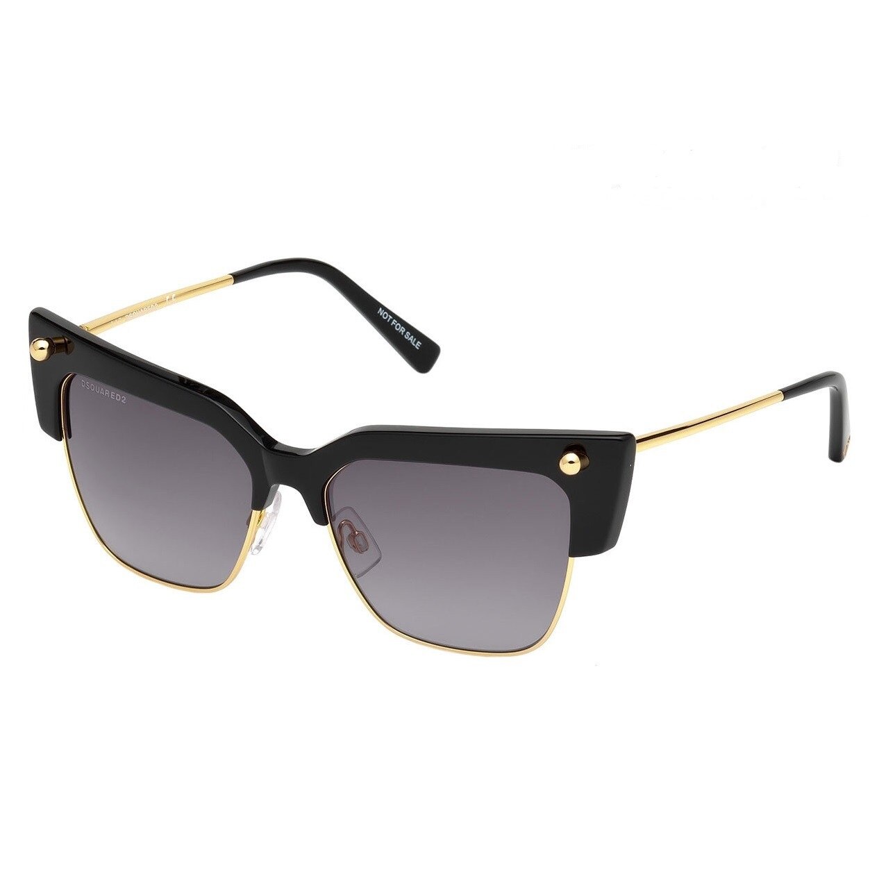 Ochelari de soare dama Dsquared2 Federica DQ0279 01B, negru stralucitor / gradient fum
