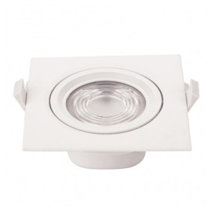 Spot LED Patrat Rotabil 10W Alb Rece