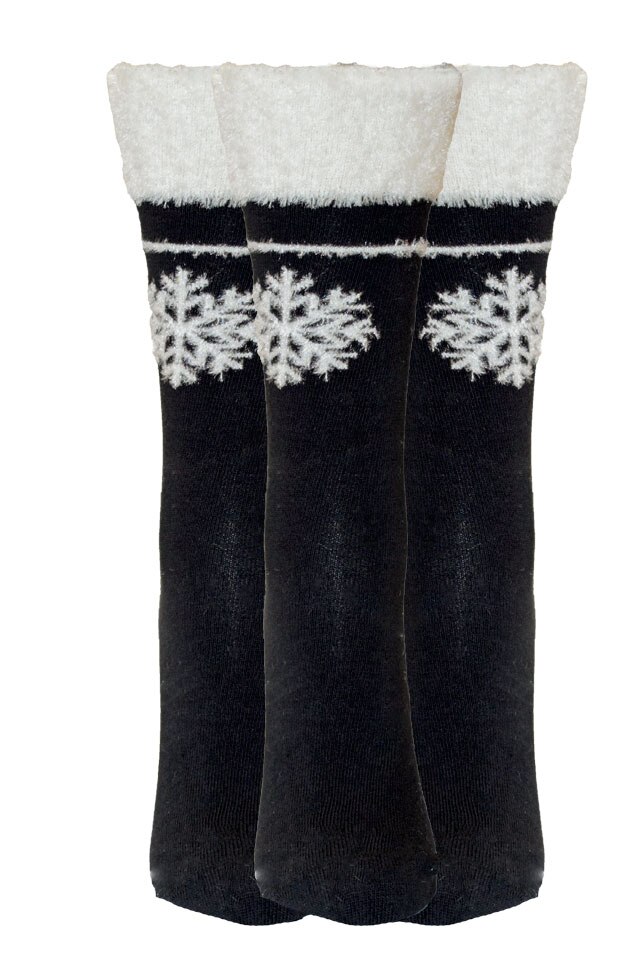 Set trei perechi sosete dama Serena, model Fulg de nea, Negru, 37-41