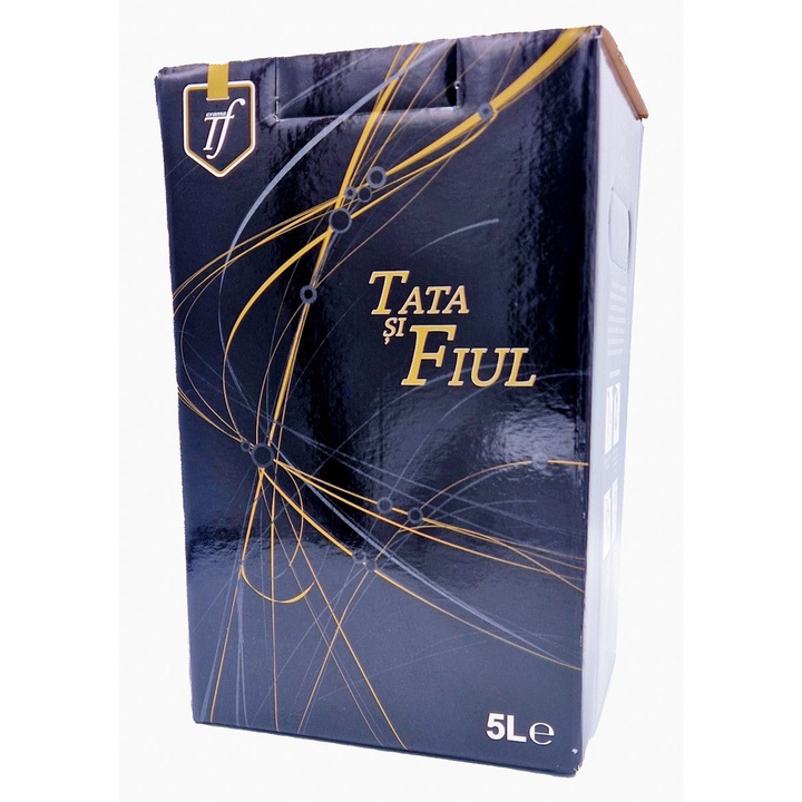 Vin alb Tata si Fiul Chardonnay demisec 5L bag in box