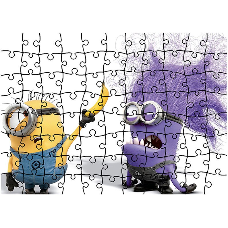 Puzzle Heartwork 96 piese, Minionul Rau Violet, animatii, Latime 40,5 cm x Inaltime 28,7 cm