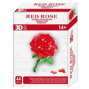 Puzzle 3D Trandafir rosu, 44 piese, +14 ani Puzzle 3D Trandafir rosu, 44 piese, +14 ani