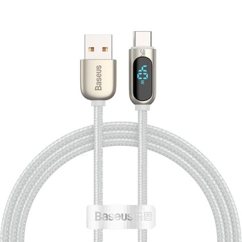 Cablu pentru incarcare si transfer de date Baseus Digital Display, USB/USB Type-C, 40W, 5A, 1m, Alb Cablu pentru incarcare si transfer de date Baseus Digital Display, USB/USB Type-C, 40W, 5A, 1m, Alb