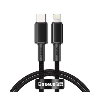 Cablu Date Premium Baseus Power Delivery 20w, Type-c La Lightning, 1m Lungime, Textil, Negru- Catlgd-01 Cablu Date Premium Baseus Power Delivery 20w, Type-c La Lightning, 1m Lungime, Textil, Negru- Catlgd-01