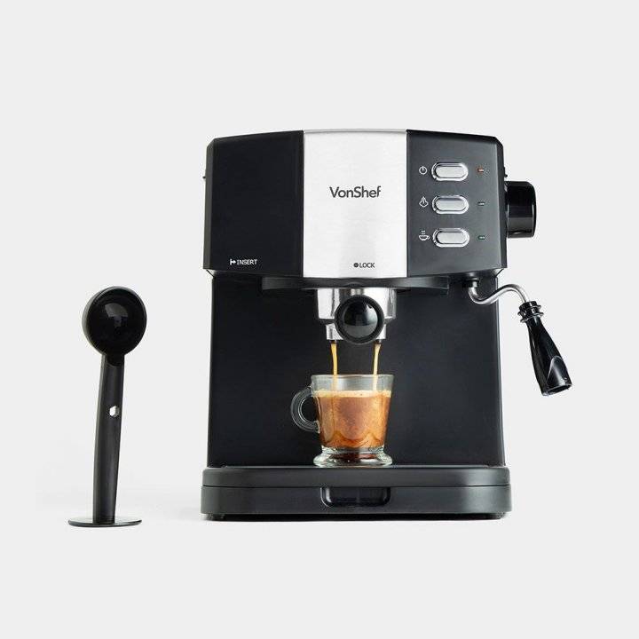 informal break down listener Espressor de cafea VonShef 2000098, presiune 15 Bar, putere 850W,  capacitate rezervor 1.5L, functie de spumare lapte - eMAG.ro