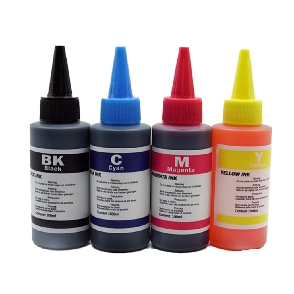 Set cerneala universala refill compatibila Canon (CISS), 4x100 ml, black, cyan, magenta, yellow